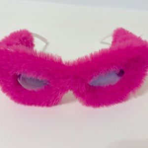 NEW Trendy Oversize Celebrity Punk Soft Fur UV400 Handmade Sunglasses HOT PINK